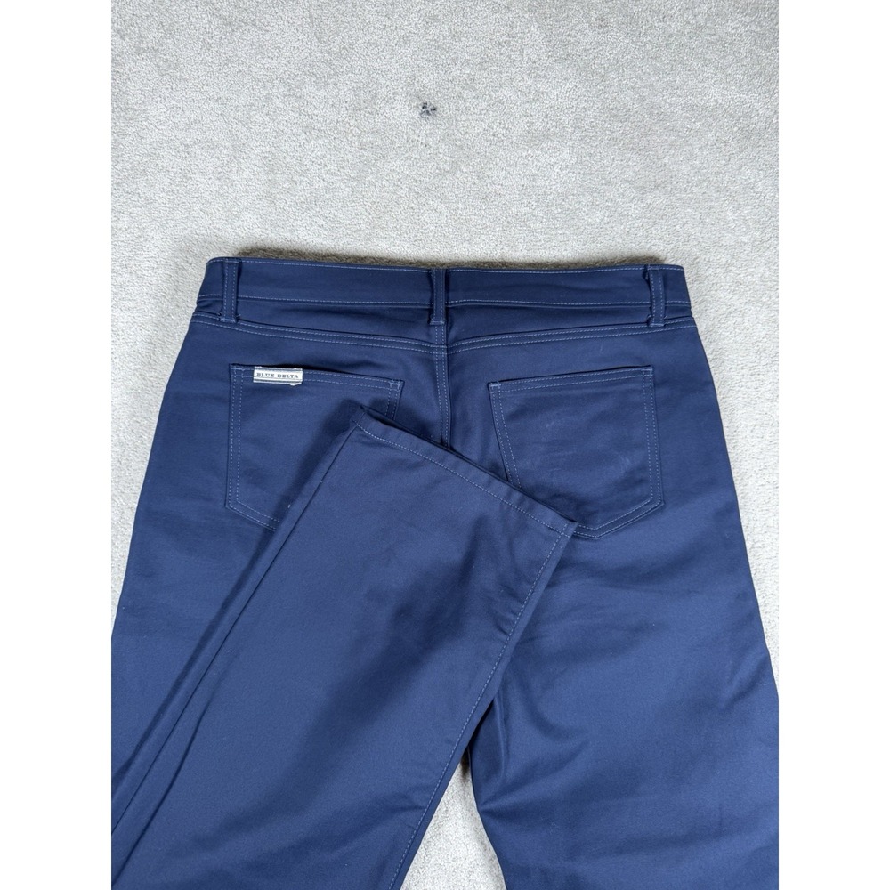 Tom James Blue Delta Pants Blue 5 Pocket Chino Custom 36x30 Blue stitch USA Made